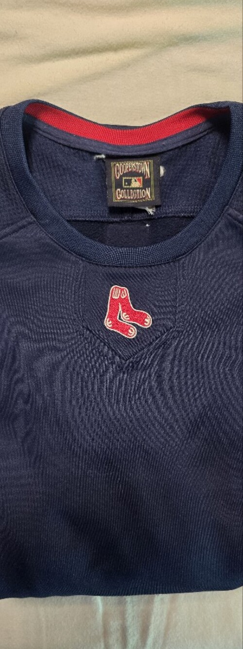 Boston Red Sox Therma Base Collection Pullover Sweatshirt Men's XL Navy Red